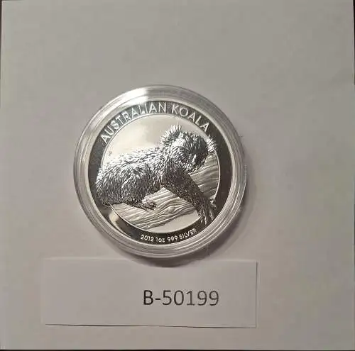 B50199 Münze  Koala 2012 Silber silver AG 1oz 9999 Australien in Kapsel