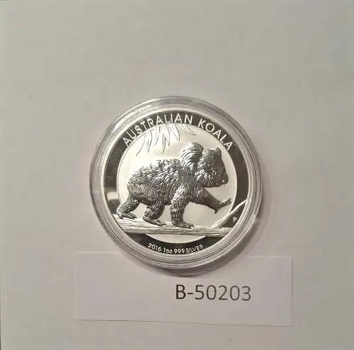 B50203 Münze  Koala 2016 Silber silver AG 1oz 9999 Australien in Kapsel