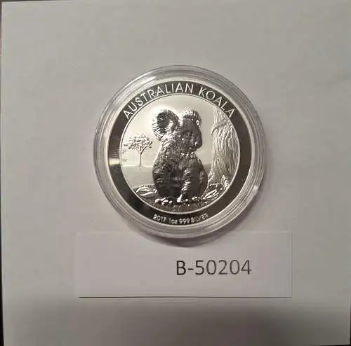 B50204 Münze  Koala 2017 Silber silver AG 1oz 9999 Australien in Kapsel