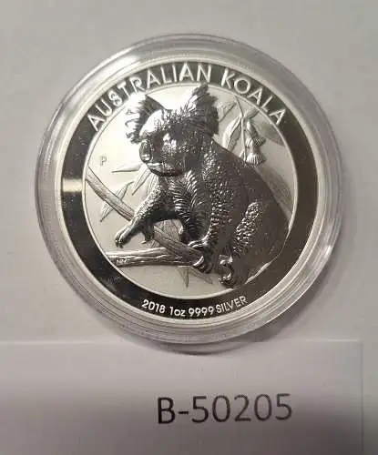 B50205 Münze  Koala 2018 Silber silver AG 1oz 9999 Australien in Kapsel