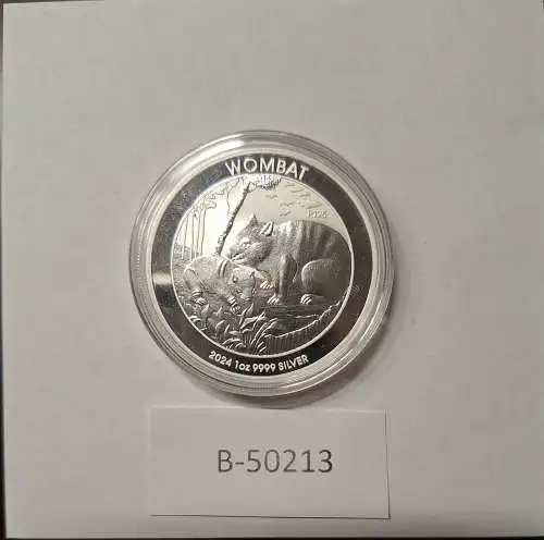 B50213 Münze  Wombat 2024 Silber silver AG 1oz 9999 Australien in Kapsel