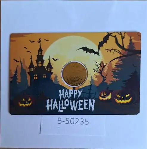 B50235 Münze  Happy Halloween Gold Au 999 1/500 oz Republique du Tschad 3000 Fr