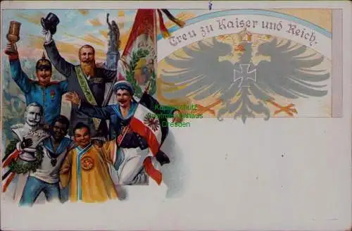 163426 AK Treu zu Kaiser und Reich um 1900 China Krieger Verein zu Meuselwitz