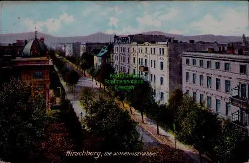 163455 AK Hirschberg Die Wilhelmstrasse 1907 Jelenia Gora