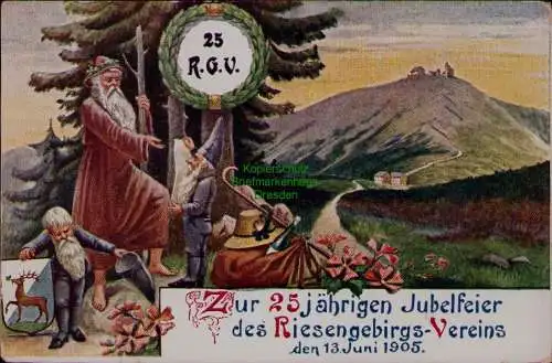 163326 AK Riesengebirge Zur 25jährigen Jubelfeier des Riesengebirgs Vereins 1905