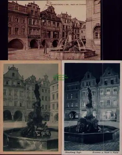 163352 3 AK Hirschberg Schlesien 1926 Markt Obstweinkellerei Gebrüder Cassel
