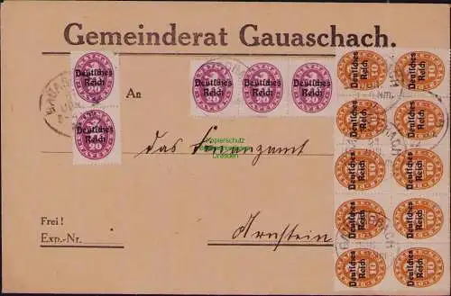 B22191 Brief Deutsches Reich Dienst 1922 Gemeinderat Gauaschach an Finanzamt Arn