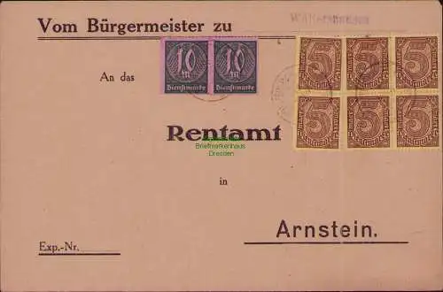 B22209 Brief Deutsches Reich Dienst 1922 Vom Bürgermeister zu Wülfershausen