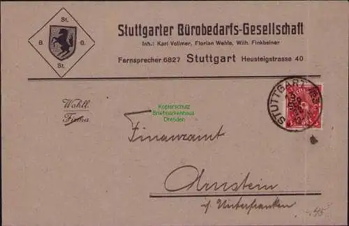B22244 Brief Deutsches Reich Dienst 1922 Staatsgut Fürstenfeldbruck