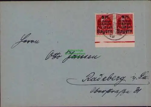 B22250 Brief Bayern 2x 172 A MeF nach Radeberg 1919