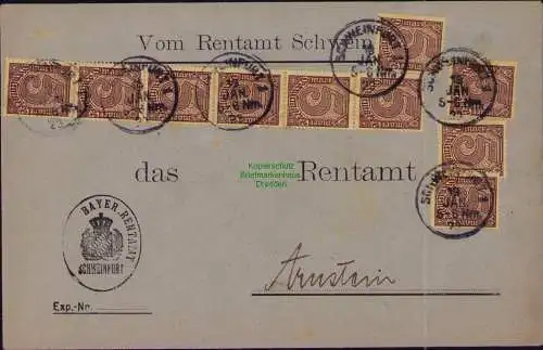 B22256 Brief Deutsches Reich Dienst 10x D 33 1922 Vom Rentamt Schweinfurt nach A