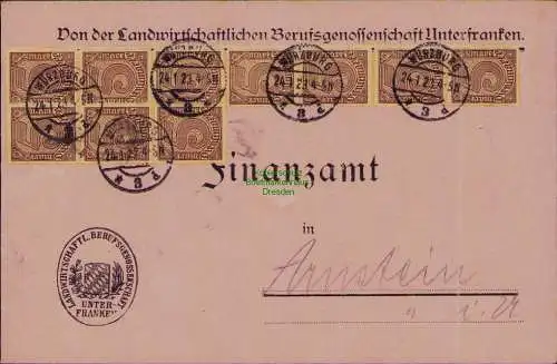 B22257 Brief Deutsches Reich Dienst 10x D 33 1923 Von der Landwirtschaftlichen B