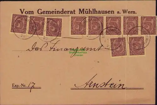 B22260 Brief Deutsches Reich Dienst 10x D 33 1923 Vom Gemeinderat Mühlhausen a.