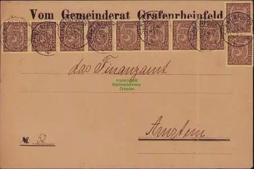B22262 Brief Deutsches Reich Dienst 10x D 33 1923 Gemeinderat Grafenrheinfeld