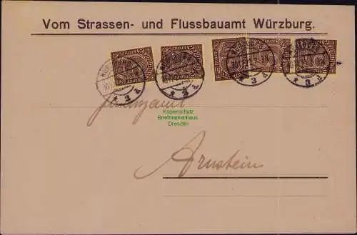 B22268 Brief Deutsches Reich Dienst 5x D 33 1922 Vom Strassen- und Flussbauamt W