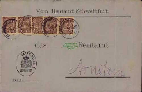 B22269 Brief Deutsches Reich Dienst 5x D 33 1923 Vom Rentamt Schweinfurt