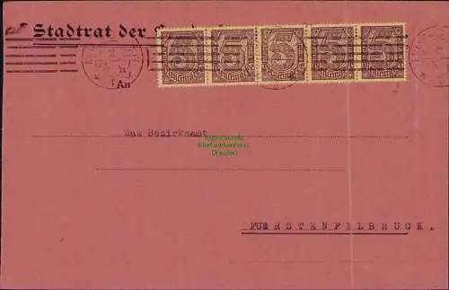 B22296 Brief Deutsches Reich Dienst 1922 5x D 33 Stadtrat der Landeshauptstadt M