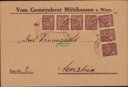 B22303 Brief Deutsches Reich Dienst 1922 7x D 33 Vom Gemeinderat Mühlhausen a. W
