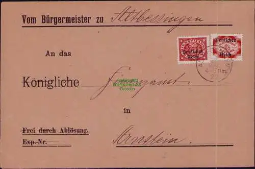 B22309 Brief Deutsches Reich Dienst 1922 D 40 48 Vom Bürgermeister zu Allbessing
