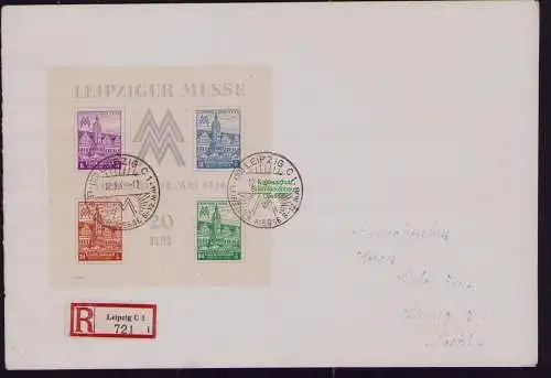 B22123 Brief SBZ Block 5 Y R-Brief übergehender SST Leipzig an Gebrüdr Senf