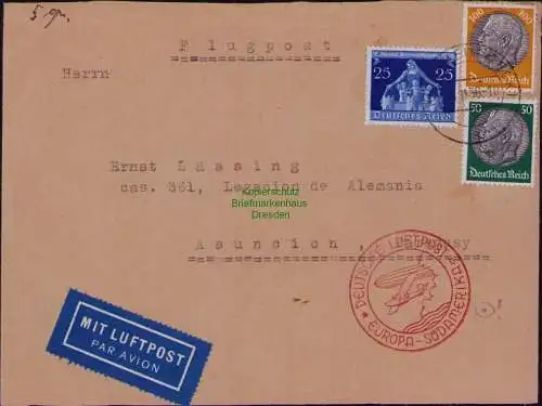 B22118 Brief Deutsches Reich Flugpost Kirchheim Teck Zeppelin Europa Südamerika