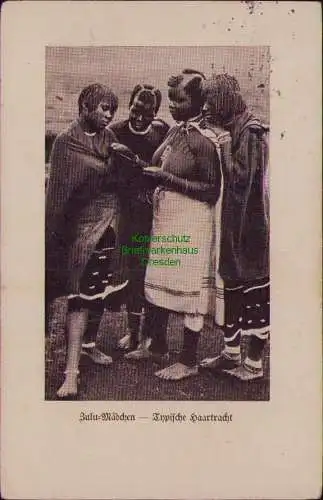 167244 AK Zulu-Mädchen Typische Haartracht 1930 Zur Unterstützung der Kath. Miss