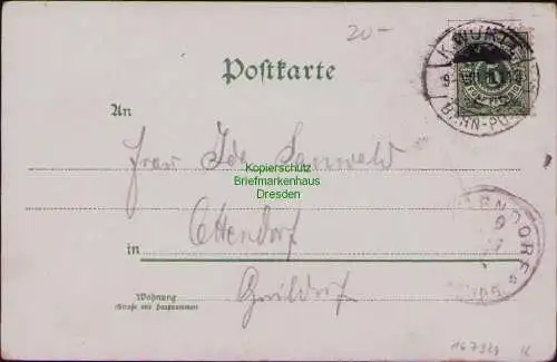 167324 AK GRUSS aus … 1901 K.Württ. Bahnpost Guten Tag wünscht Absender