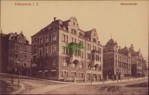 163537 AK Falkenstein i. V. Bahnhofstraße um 1910