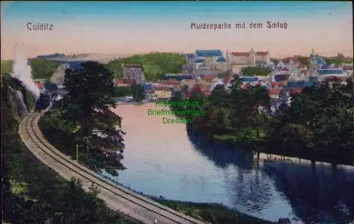 167377 AK Colditz 1919 Muldenpartie mit dem Schloß