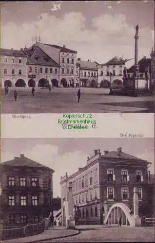 167392 AK Arnau a. E. Hostinne 1927 Marktplatz Bezirksgericht