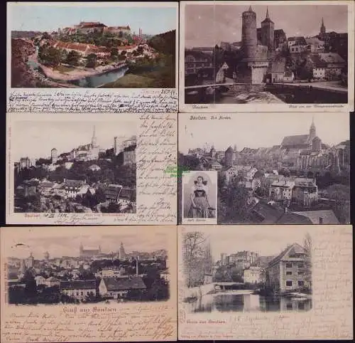 167350 6 AK Bautzen Blick vom Broitzschenberg 1897 Schloss Spree Kath. Wendin