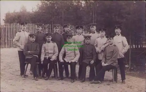 167364 AK Fotokarte Soldaten Zittau 1909