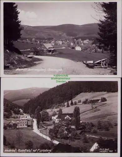 167393 2 AK Neuwelt-Harrachsdorf Riesengeb. 1938 Niederhof Rudolfstal mit Fuchsb