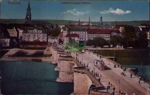 167340 AK Dresden Friedrich-August-Brücke 1918