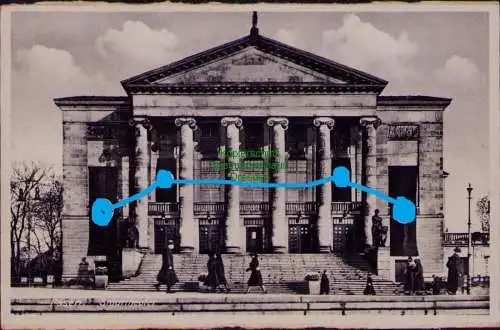 167384 AK Posen Stadttheater 1940 mit Fahnenschmuck
