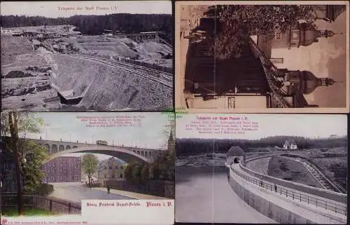 167386 4 AK Talsperre der Stadt Plauen i. V. um 1910 Erbaut 1903-1909. Sperrmaue