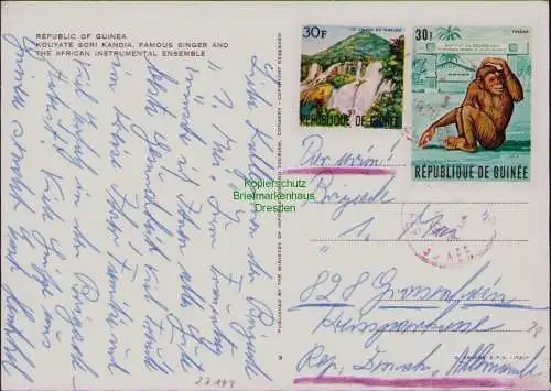 B22114 Postkarte Republic of Guinea Conakry 1970 Kouyate Sori Kandia Großenhain