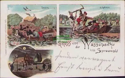 155937 AK Wasserpartie im Spreewald 1900 Burg Colonie Gasthof zur Tanne