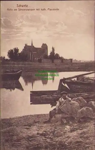 156226 AK  Schwetz an der Weichsel Swiecie 1917 Schwarzwasse kath. Pfarrkirche