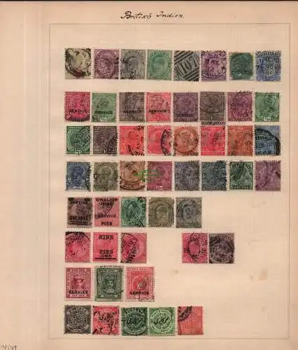 B12549 Indien alt gestempelt auf Blankoseite India postage Gwalior service