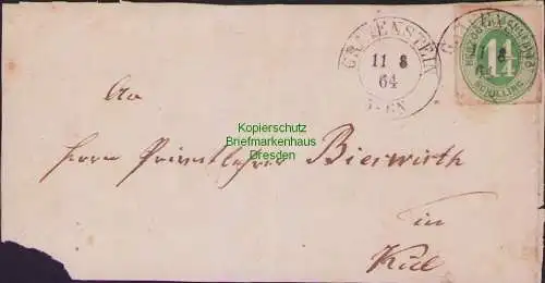 B17544 Briefvorderseite Gravenstein SH Altdeutschland Schleswig-Holstein 1864