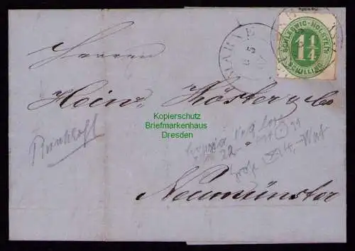 B21006 Brief Schleswig-Holstein Marne (Holstein) 1867 nach Neumünster