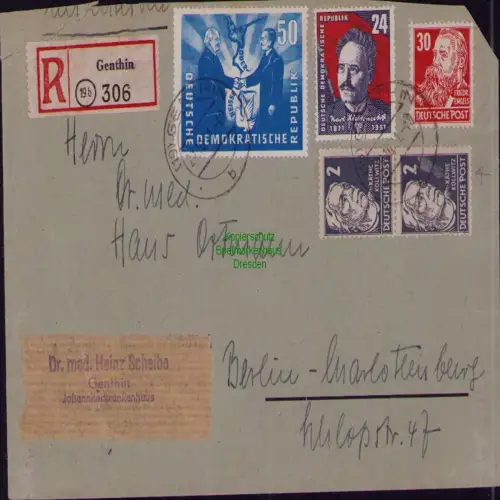 B19714 Brief DDR Deutsch-polnische Freundschaft Einschreiben Genthin - Berlin 19