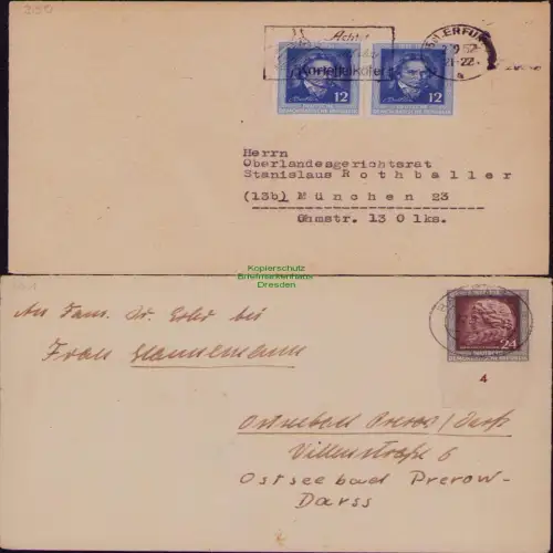 B19732 Brief DDR Ludwig van Beethoven 300 MeF 301 EF  1952