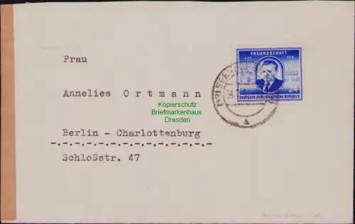 B19733 Brief DDR 302 Klement Gottwald MeF 1955 Marken ungültig keine Nachgebühr