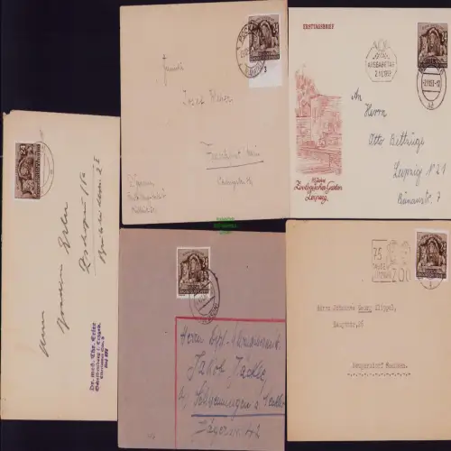 B19773 5x Brief DDR 397 75 Jahre Leipziger Zoo Löwe davon 1x amtlicher FDC