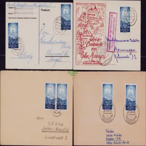 B19782 4x Brief Postkarte DDR 424 Viermächtekonferenz Berlin 1954 1x SST Pressez