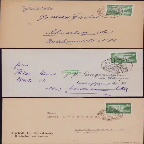 B19792 3x Brief DDR 431 Hochwasser davon 1x FDC
