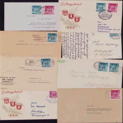 B19832 8x Brief Karte DDR 470 471 Internationale Radfernfahrt für den Frieden 19