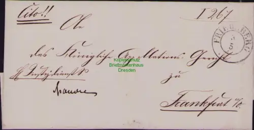 B22448 Brief Vorphila Faltbriefhülle Friedeberg ohne Inhalt um 1830 Cito nach Fr